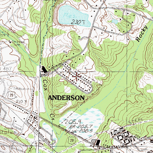 Topographic Map of Highland Acres, SC