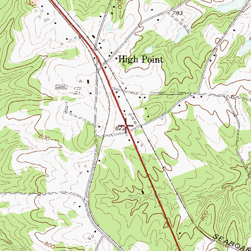 Topographic Map of High Point School (historical), SC
