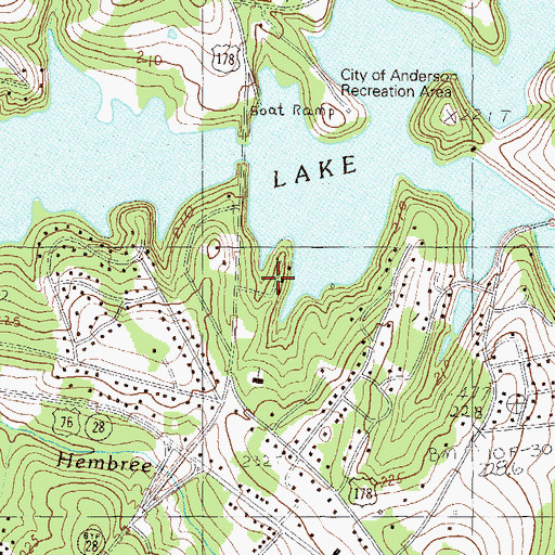 Topographic Map of Hill and Dale, SC