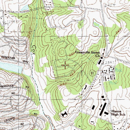 Topographic Map of Holly Creek, SC