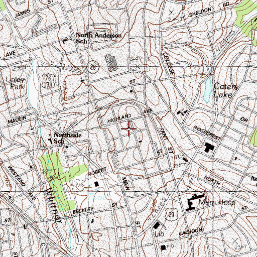 Topographic Map of Holy Trinity Lutheran Church, SC