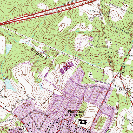 Topographic Map of North Augusta High School, SC