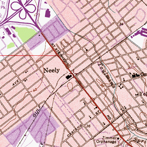 Topographic Map of Neely, AL