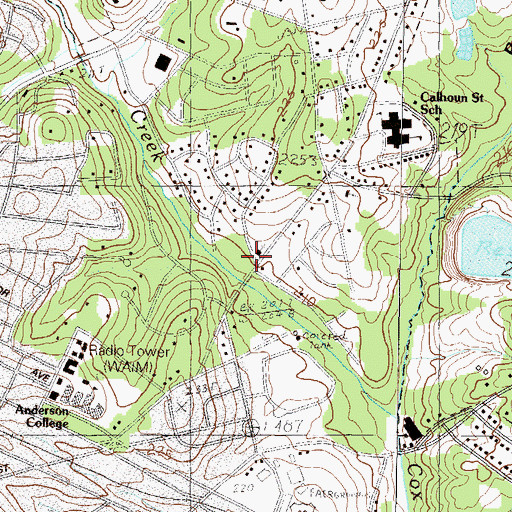 Topographic Map of Kingdom Hall of Jehovahs Witnesses, SC
