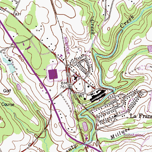 Topographic Map of La France Elementary School, SC