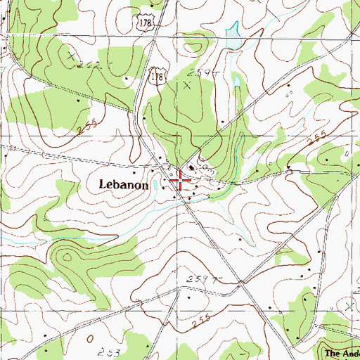 Topographic Map of Lebanon School (historical), SC