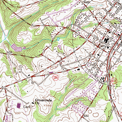 Topographic Map of Liberty Center School (historical), SC