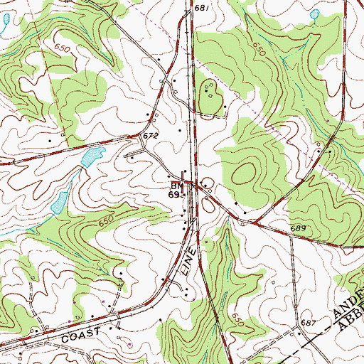 Topographic Map of Liberty School (historical), SC