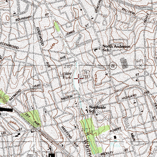 Topographic Map of Linley Park, SC