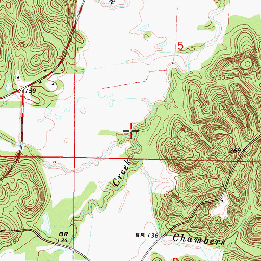 Topographic Map of Negro Creek, AL