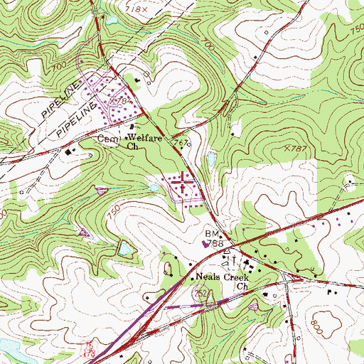 Topographic Map of Meadow Brook, SC