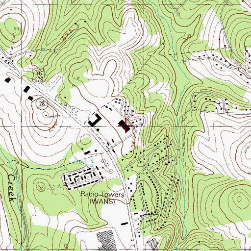 Topographic Map of Miracle Mile Shopping Center, SC