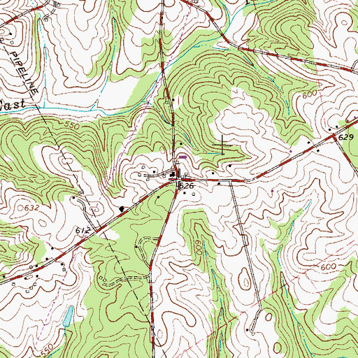 Topographic Map of Moffitsville, SC