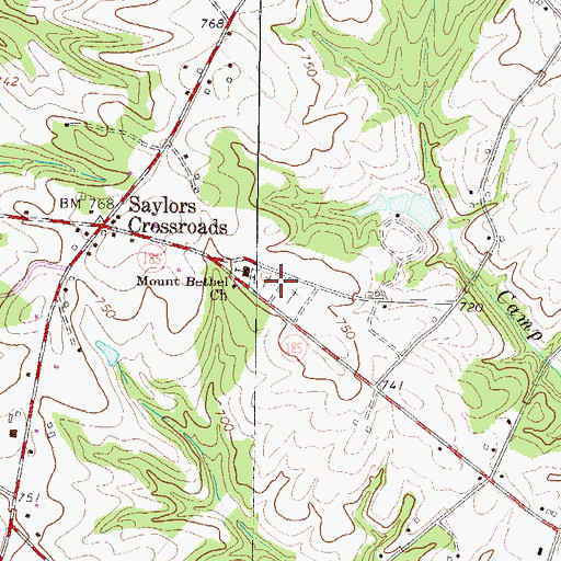 Topographic Map of Mount Bethel Cemetery, SC