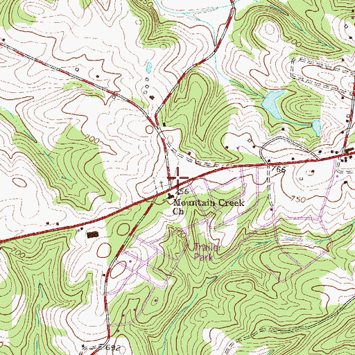 Topographic Map of Mountain Creek School (historical), SC