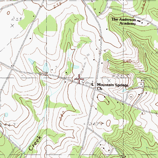 Topographic Map of Mountain Springs School, SC