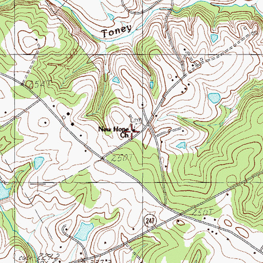 Topographic Map of New Hope School (historical), SC
