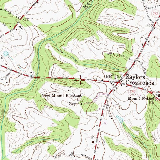 Topographic Map of New Mount Pleasant School (historical), SC
