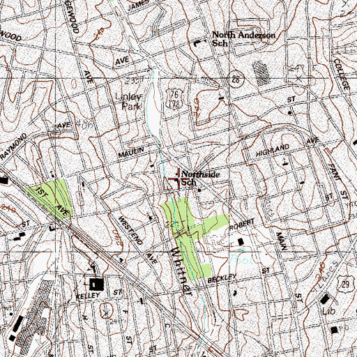 Topographic Map of Northside School, SC