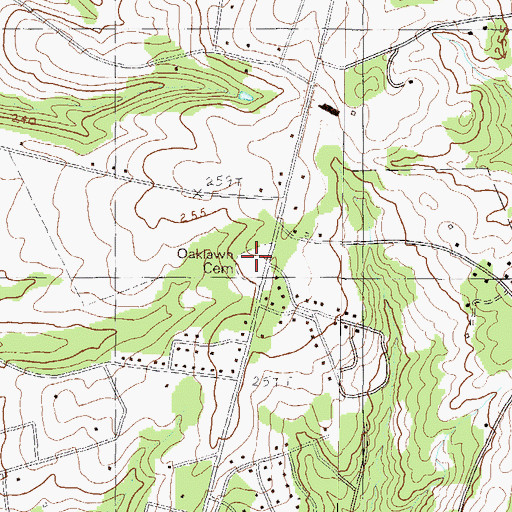 Topographic Map of Oaklawn Cemetery, SC