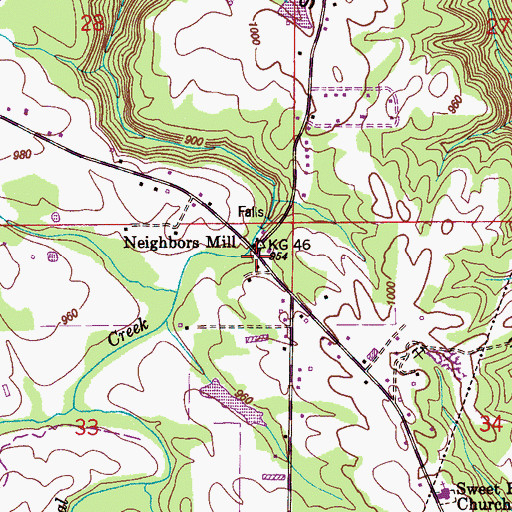 Topographic Map of Neighbors Mill, AL