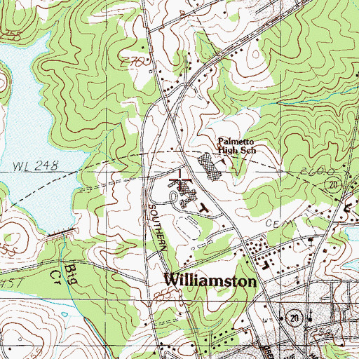 Topographic Map of Palmetto Primary School, SC