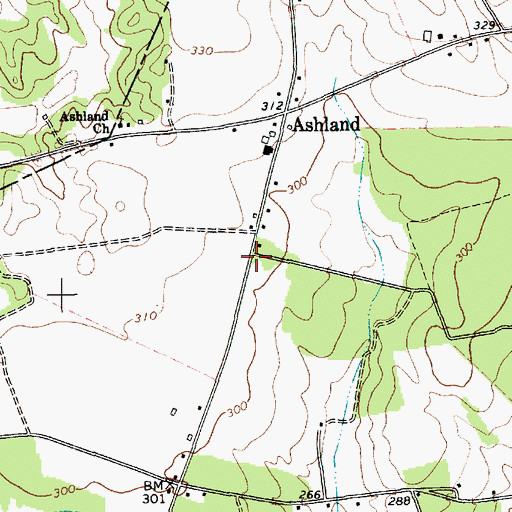 Topographic Map of Ashland School (historical), SC