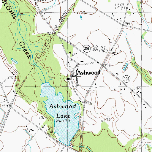 Topographic Map of Ashwood School (historical), SC