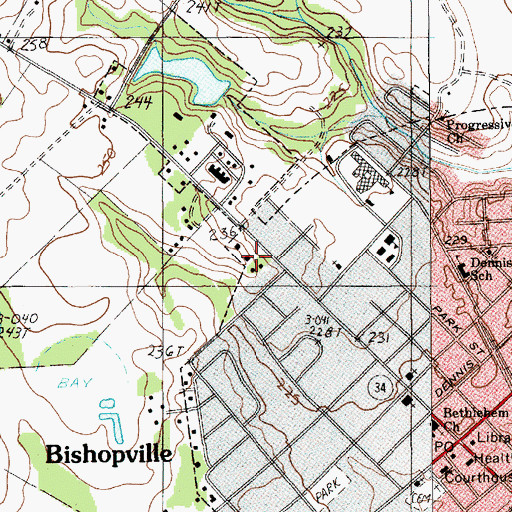 Topographic Map of Bens Industial Institute (historical), SC