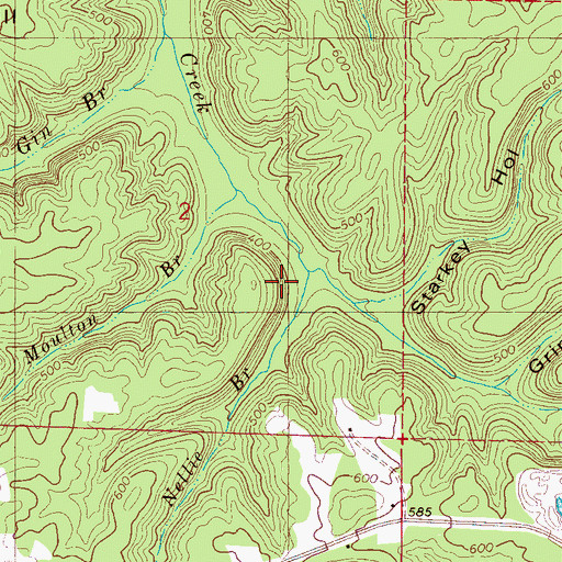 Topographic Map of Nellie Branch, AL