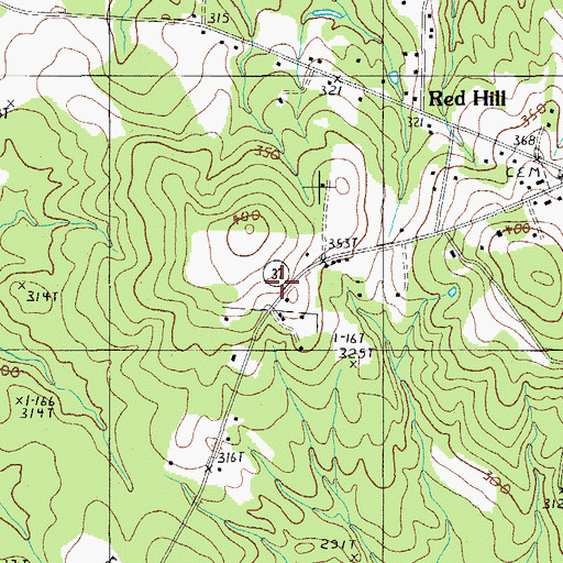 Topographic Map of Central High School (historical), SC