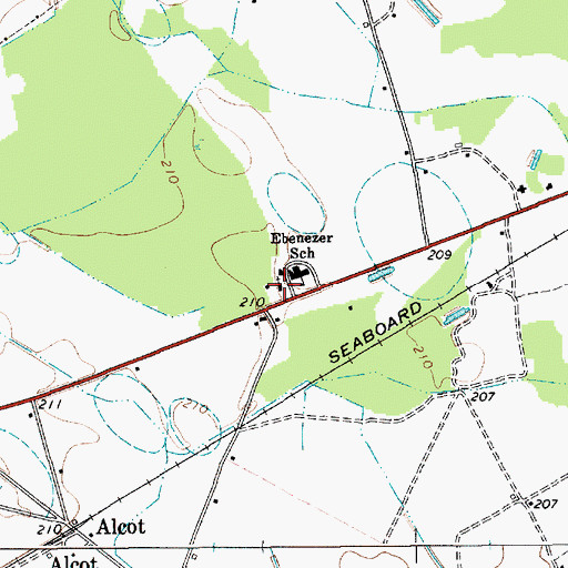 Topographic Map of Ebenezer Church, SC
