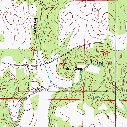 Topographic Map of Nelson Cemetery, AL