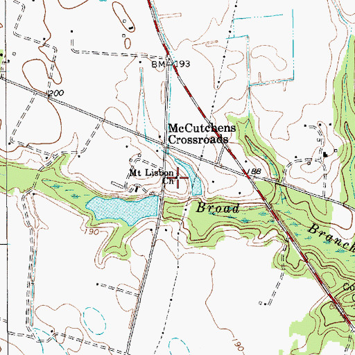 Topographic Map of Mount Lisbon School (historical), SC