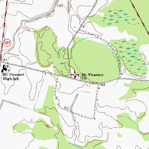 Topographic Map of Mount Pleasant School (historical), SC