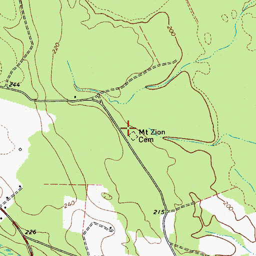 Topographic Map of Mount Zion Church (historical), SC
