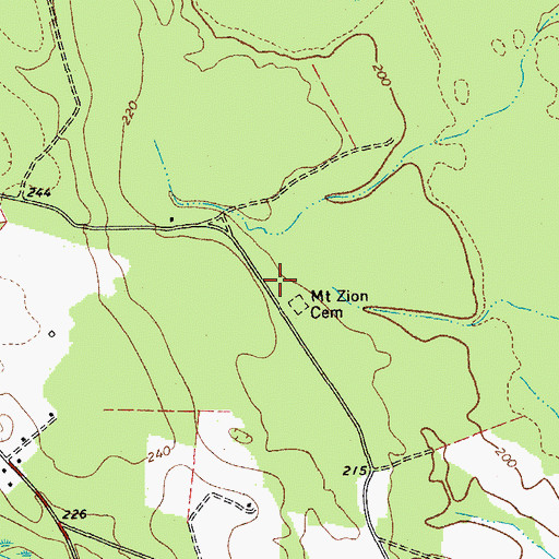 Topographic Map of Mount Zion School (historical), SC