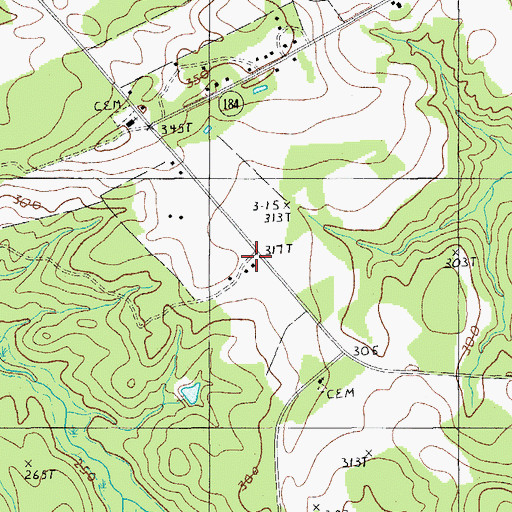 Topographic Map of Oak Grove School (historical), SC