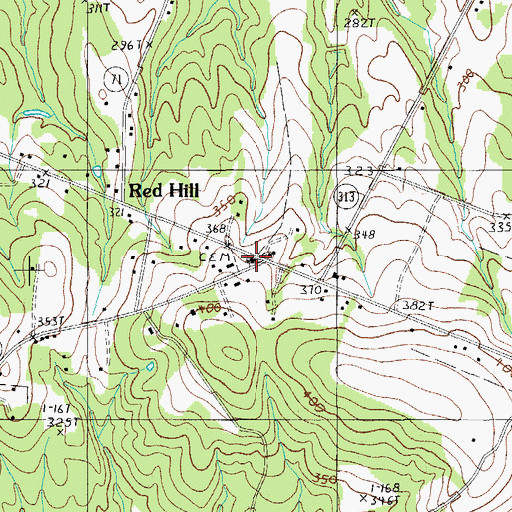 Topographic Map of Red Hill Baptist Church, SC