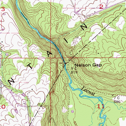 Topographic Map of Nelson Gap, AL