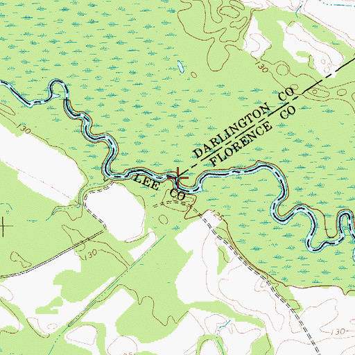 Topographic Map of Sanders Bridge (historical), SC
