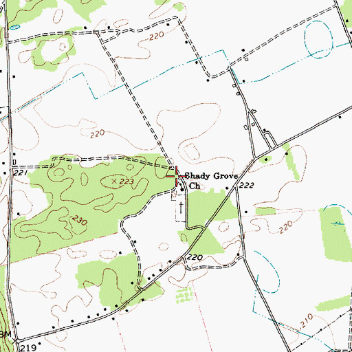 Topographic Map of Sandy Bluff School (historical), SC