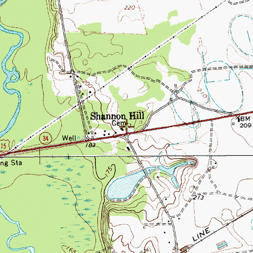 Topographic Map of Shannon Hill Church, SC