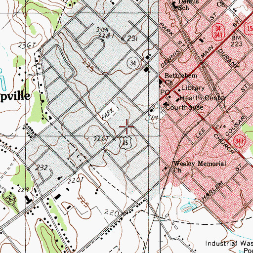 Topographic Map of South Main Historic District, SC