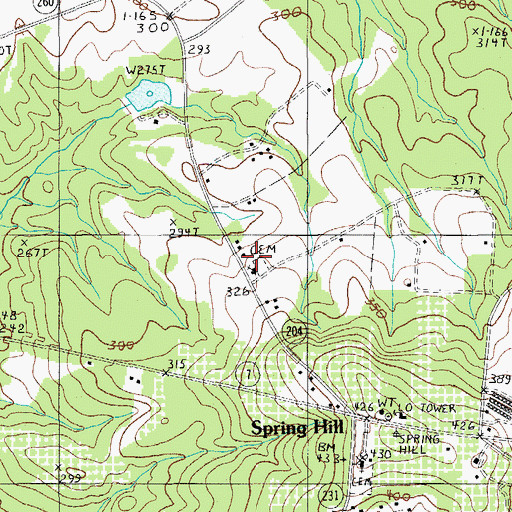 Topographic Map of Spring Hill School (historical), SC