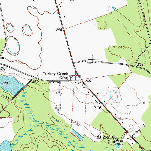 Topographic Map of Turkey Creek Presbyterian Church (historical), SC
