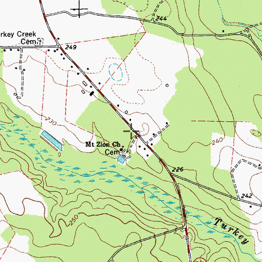 Topographic Map of Turkey Creek School (historical), SC
