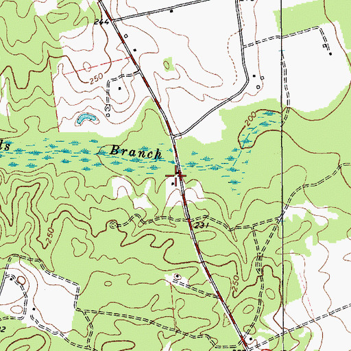 Topographic Map of Watsons Mill (historical), SC