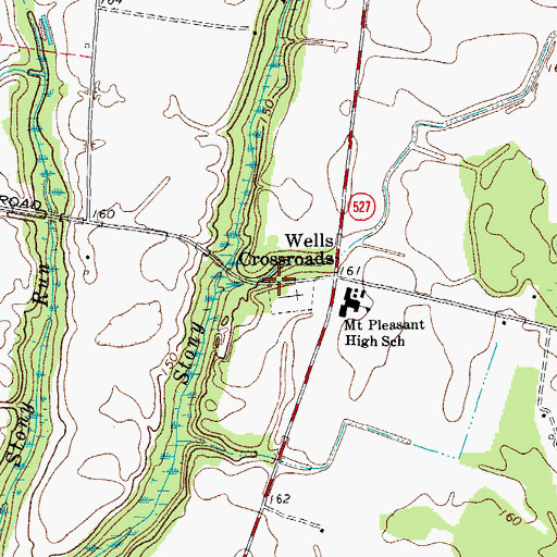 Topographic Map of Wells Church (historical), SC