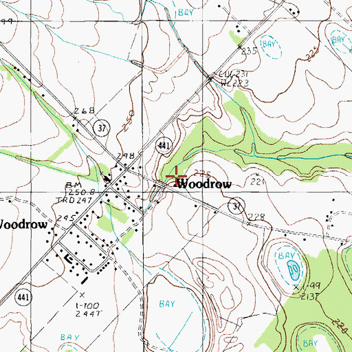 Topographic Map of Woodrow School (historical), SC